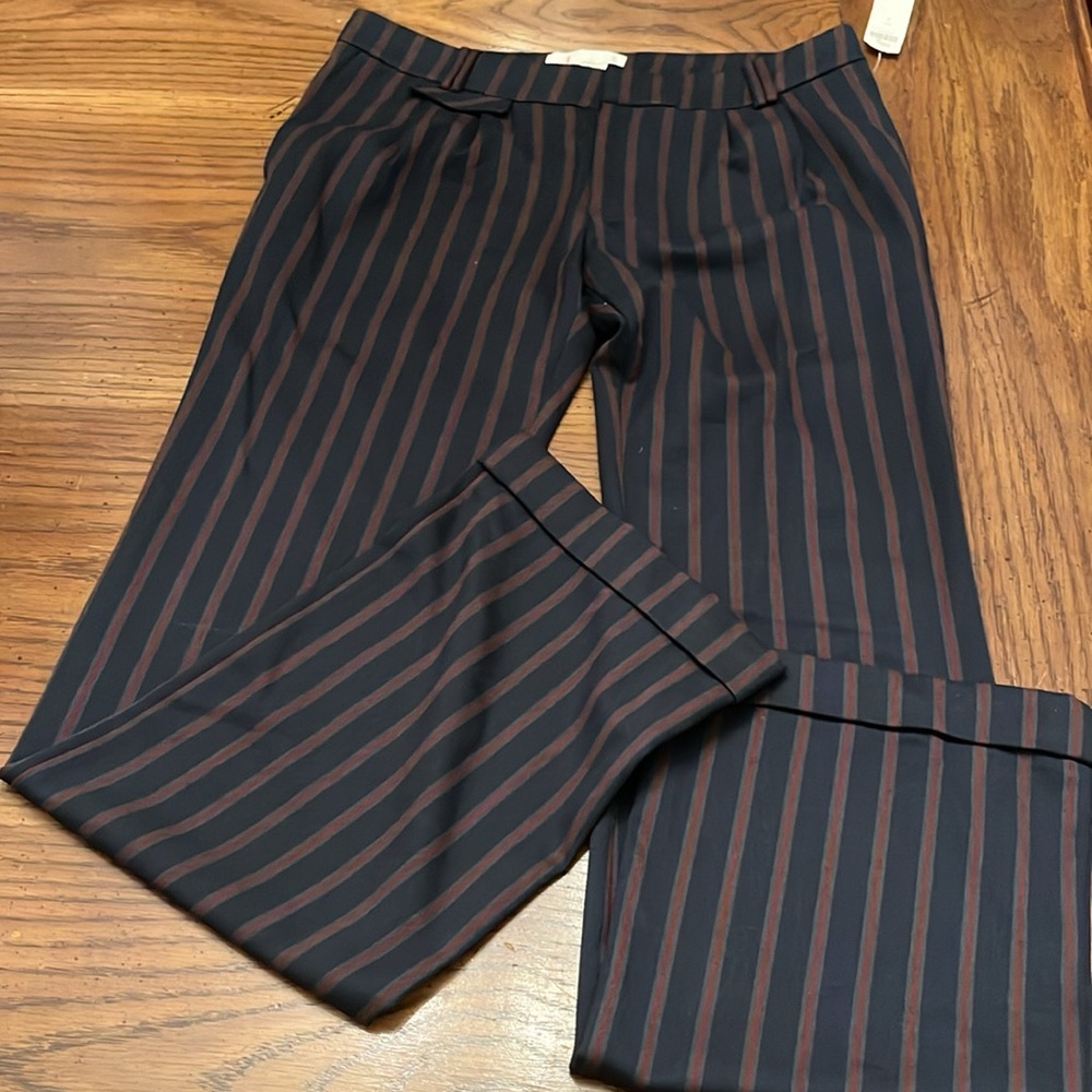 Anthropologie low rise striped flare  pants, size 2, NWT - Picture 3 of 14